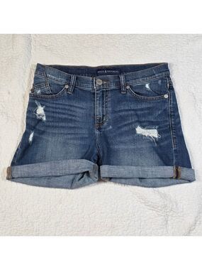 Rock & Republic BumperShoot Distressed Cut Off Mid Rise Jean Shorts